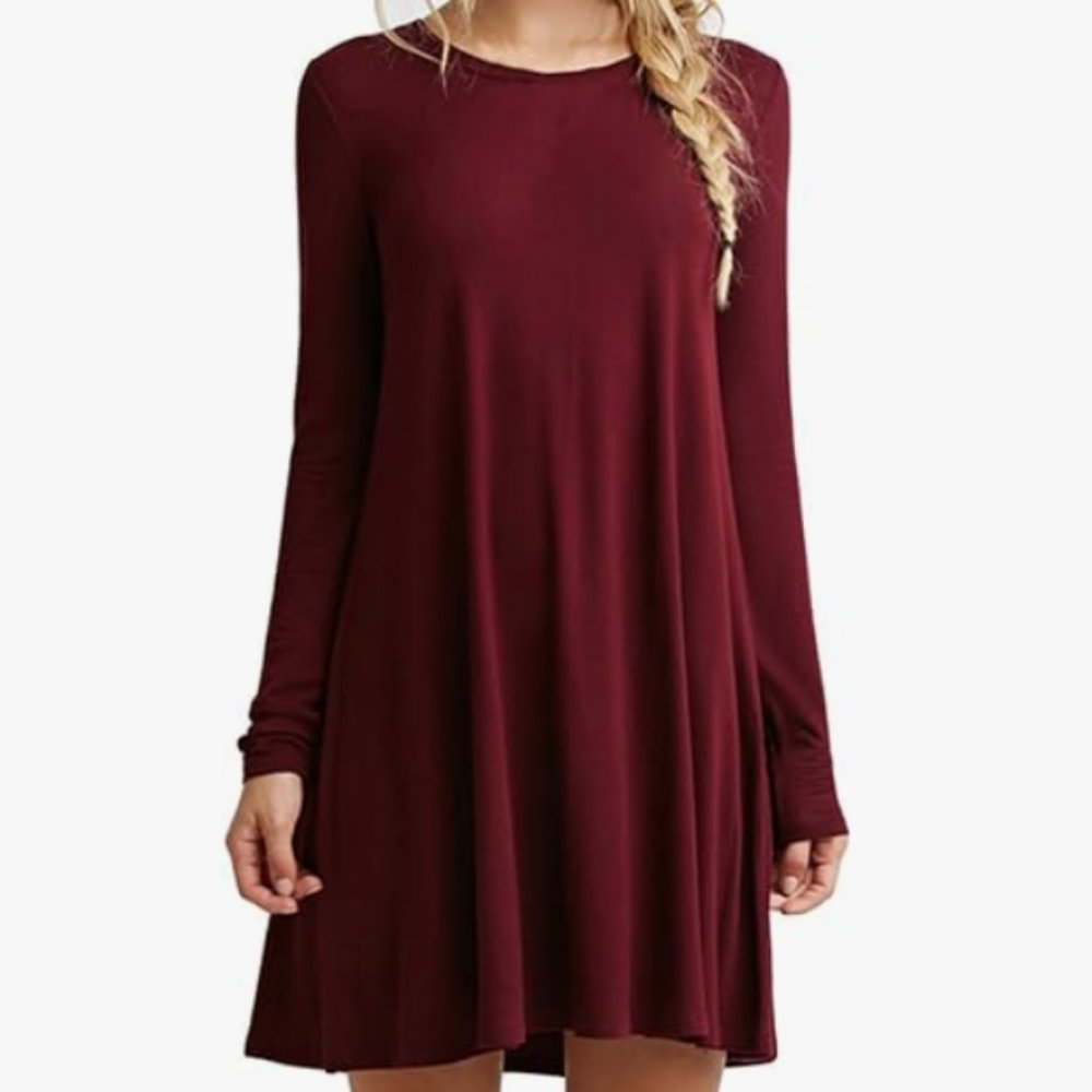 Maroon Shift Dress